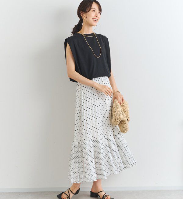  「シフォンドットプリントプリーツスカート」|スカート|