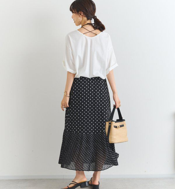  「シフォンドットプリントプリーツスカート」|スカート|