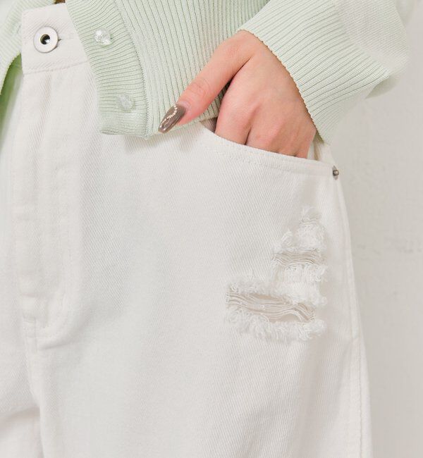  「クラッシュカーブパンツ」|デニム|