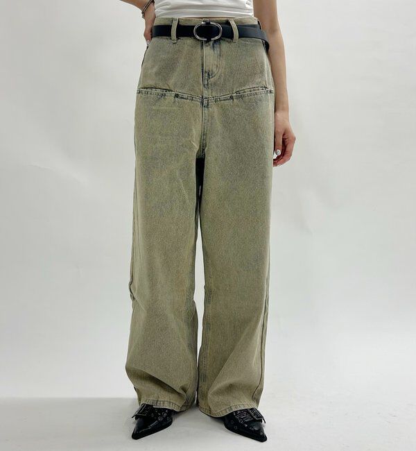  「【UNISEX/サイズ展開あり】スラッシュポケットブラストワイドデニム」|デニム|