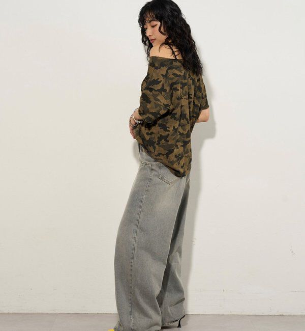  「【UNISEX/サイズ展開あり】スラッシュポケットブラストワイドデニム」|デニム|