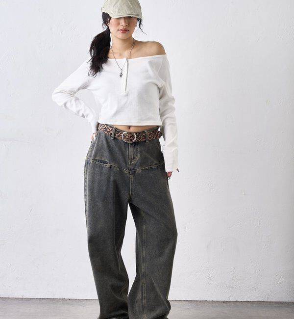  「【UNISEX/サイズ展開あり】スラッシュポケットブラストワイドデニム」|デニム|