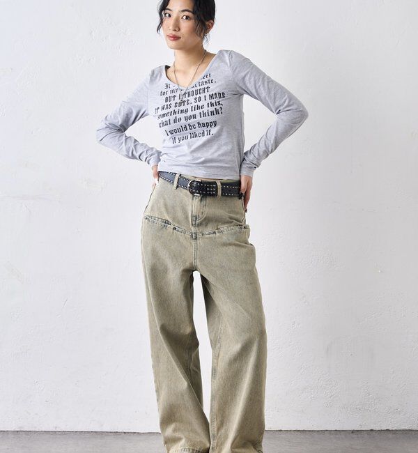  「【UNISEX/サイズ展開あり】スラッシュポケットブラストワイドデニム」|デニム|