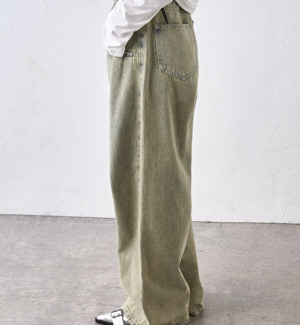  「【UNISEX/サイズ展開あり】スラッシュポケットブラストワイドデニム」|デニム|