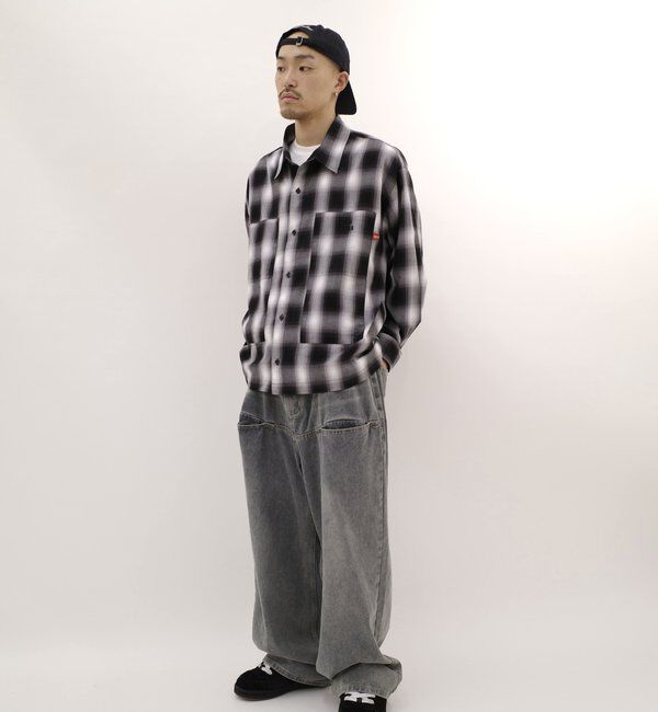  「【UNISEX/サイズ展開あり】スラッシュポケットブラストワイドデニム」|デニム|