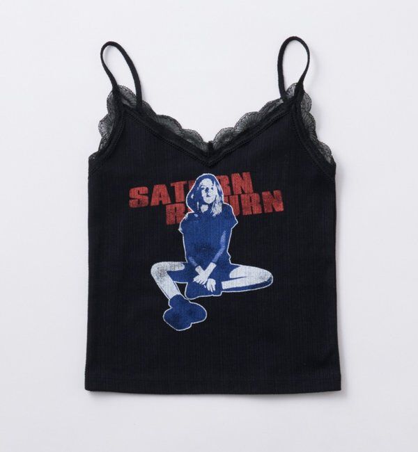  「CHARLOTTE PATTERN MESH LACE CAMI」|キャミソール|ブラック