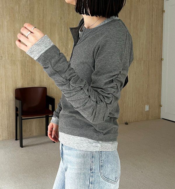  「インナーSET袖ギャザーヘンリーTシャツ」|Tシャツ・カットソー|