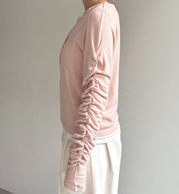  「インナーSET袖ギャザーヘンリーTシャツ」|Tシャツ・カットソー|