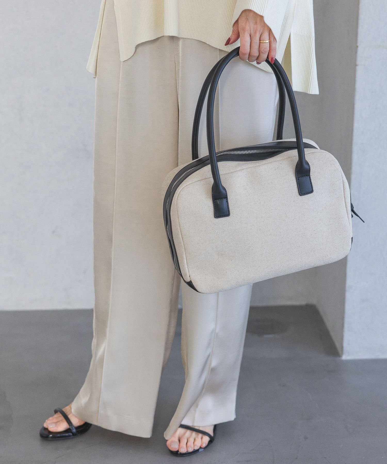 A part by 「バイカラーキャンバスボストン」|ボストンバッグ|