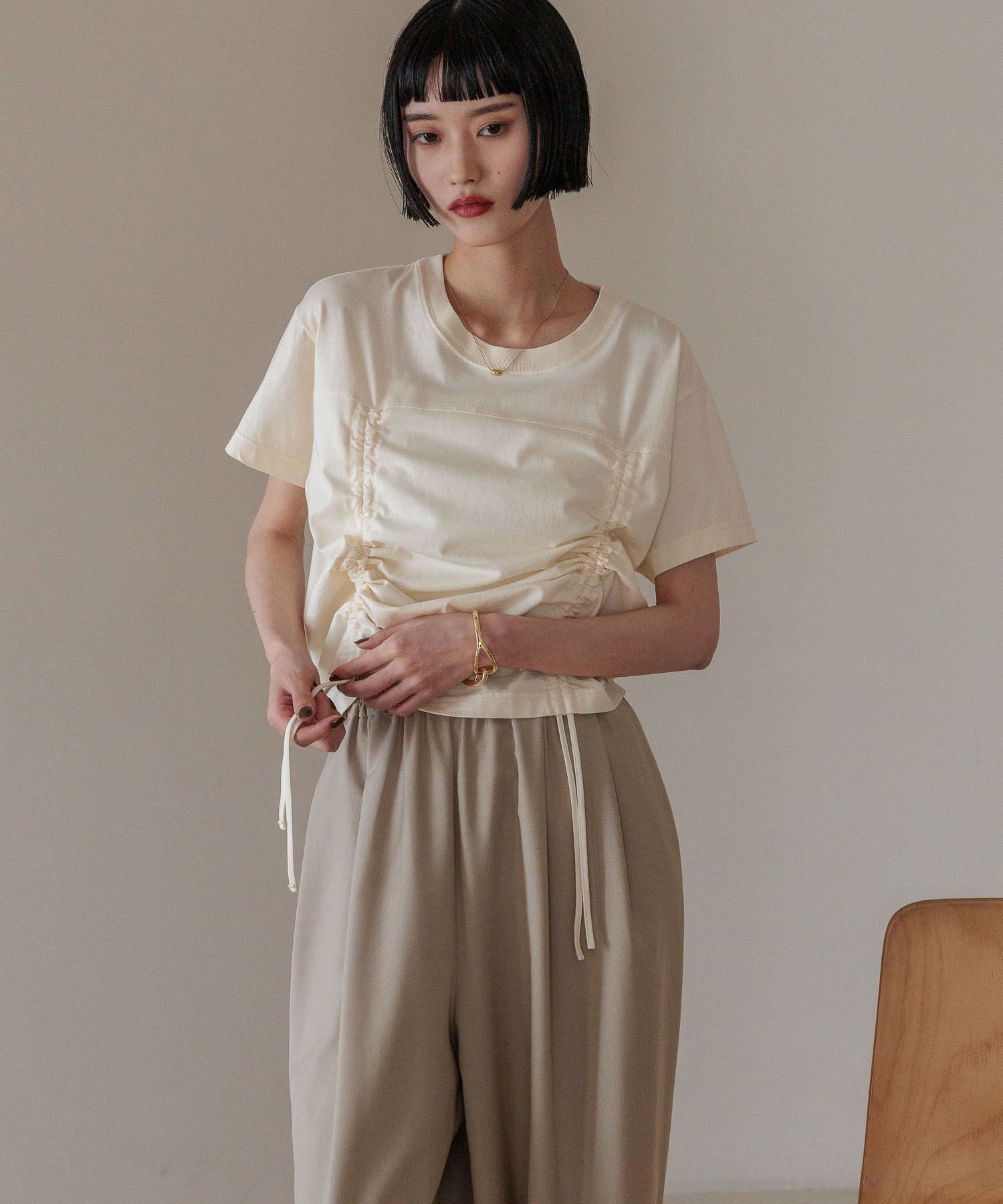 LOWRYS FARM「ピグメントドロストＳＳ」|Tシャツ・カットソー|