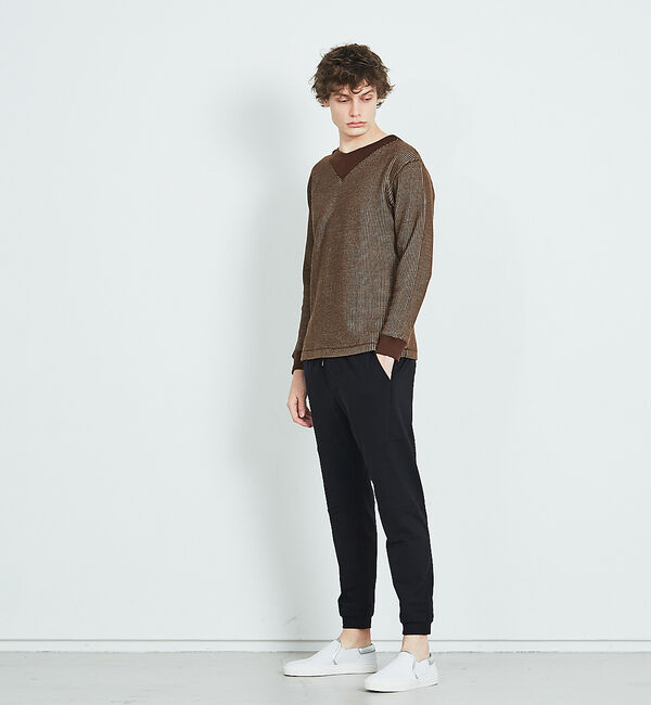 ABAHOUSE「シャンブレー ワッフル プルオーバーニット」|Tシャツ・カットソー|