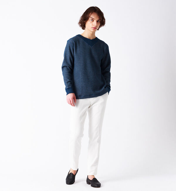 ABAHOUSE「シャンブレー ワッフル プルオーバーニット」|Tシャツ・カットソー|