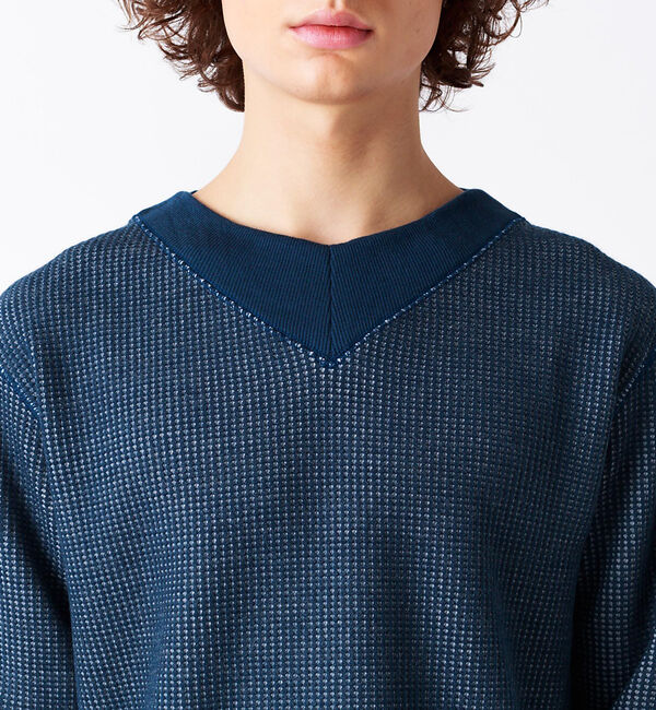 ABAHOUSE「シャンブレー ワッフル プルオーバーニット」|Tシャツ・カットソー|