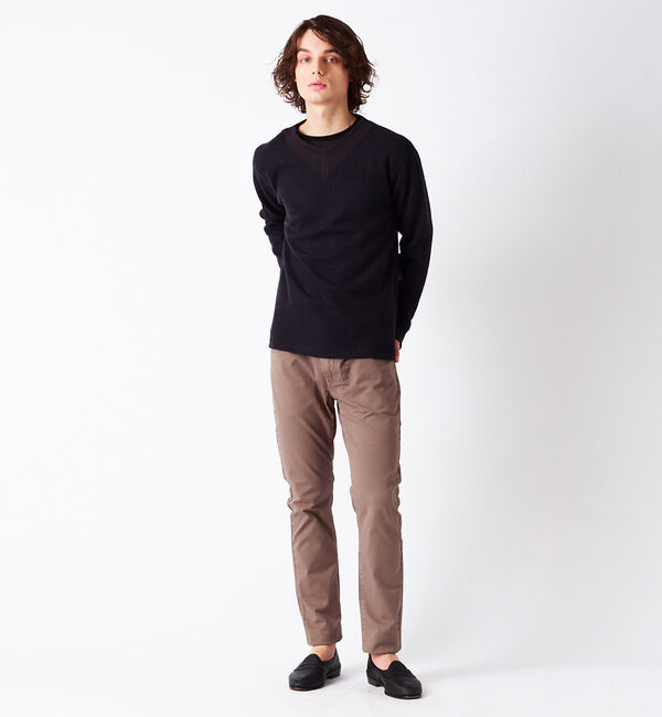 ABAHOUSE「シャンブレー ワッフル プルオーバーニット」|Tシャツ・カットソー|