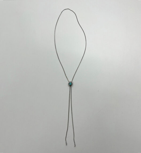 ABAHOUSE「【Leonor】メタルプレート カラーストーン ループタイ」|ネックレス|