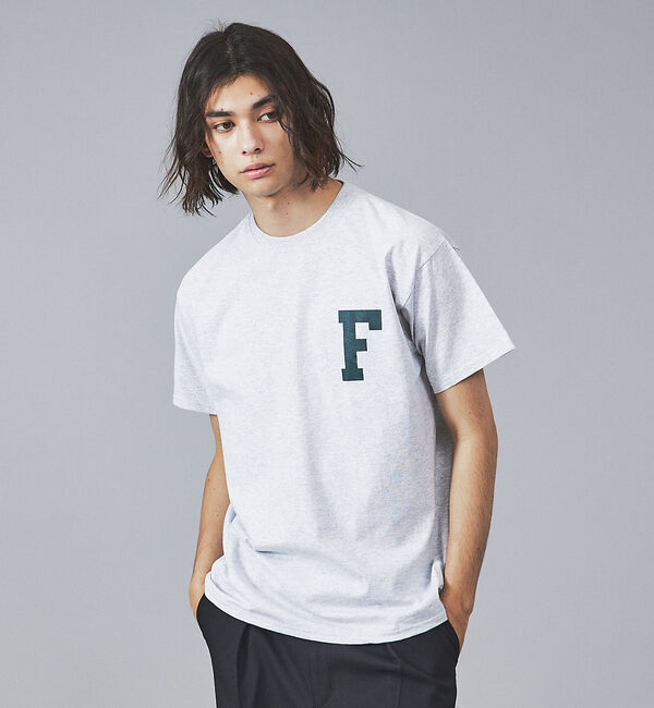 ABAHOUSE「【FRUIT OF THE LOOM】ワンポイント刺繍＆プリント クルーネック」|Tシャツ・カットソー|グレー系その他1