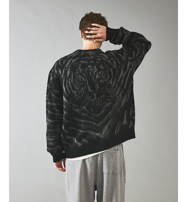ABAHOUSE「【PENNEYS/ぺニーズ】TIGER PATTERN SHAGGY CARDI」|カーディガン|