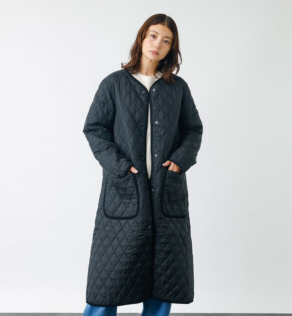 Rouge vif「【BARBOUR/バブアー】ROUND COLLAR QUILT / キルティン」|ノーカラーコート|