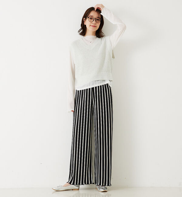 abahouse mavie「クリスタルプリーツパンツ」|その他|