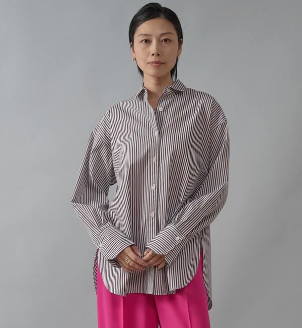 Liesse「イージーケアビッグシャツ」|シャツ・ブラウス|ストライプ