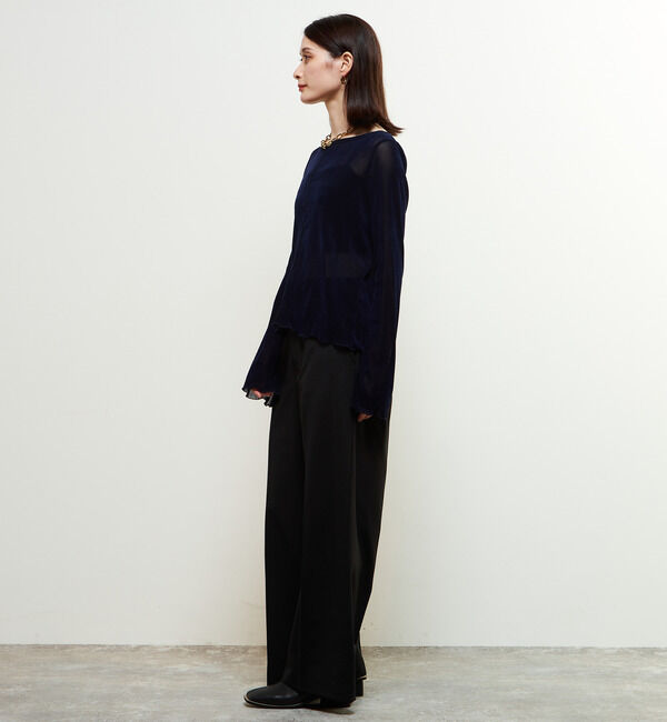 Soffitto「ナイロンチュールクルーネックプルオーバー」|Tシャツ・カットソー|