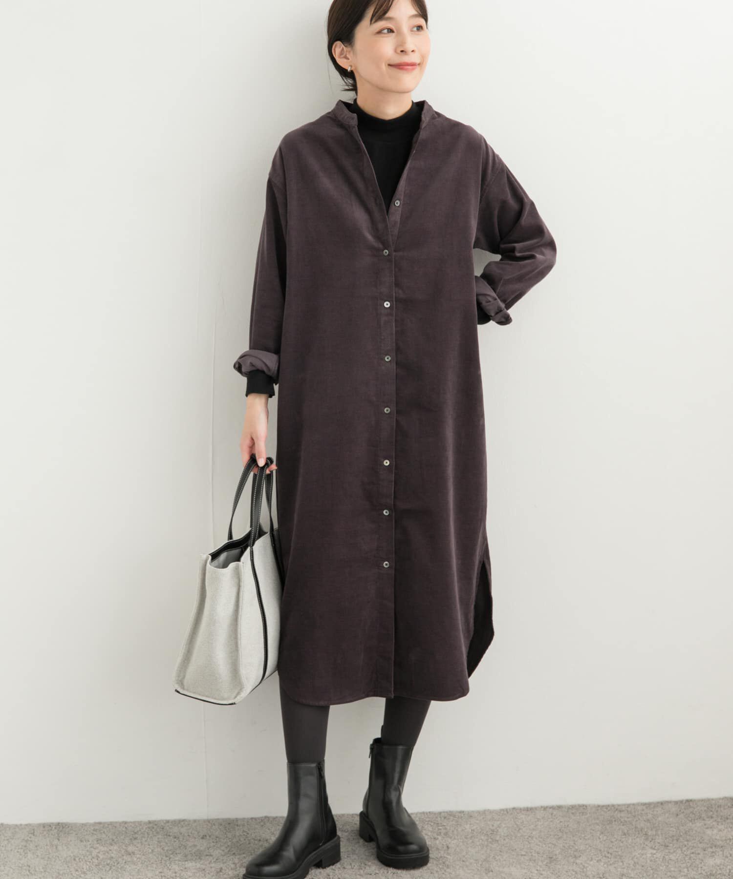 URBAN RESEARCH DOORS「『UR TECH』コーデュロイシャツワンピース」|ワンピース|