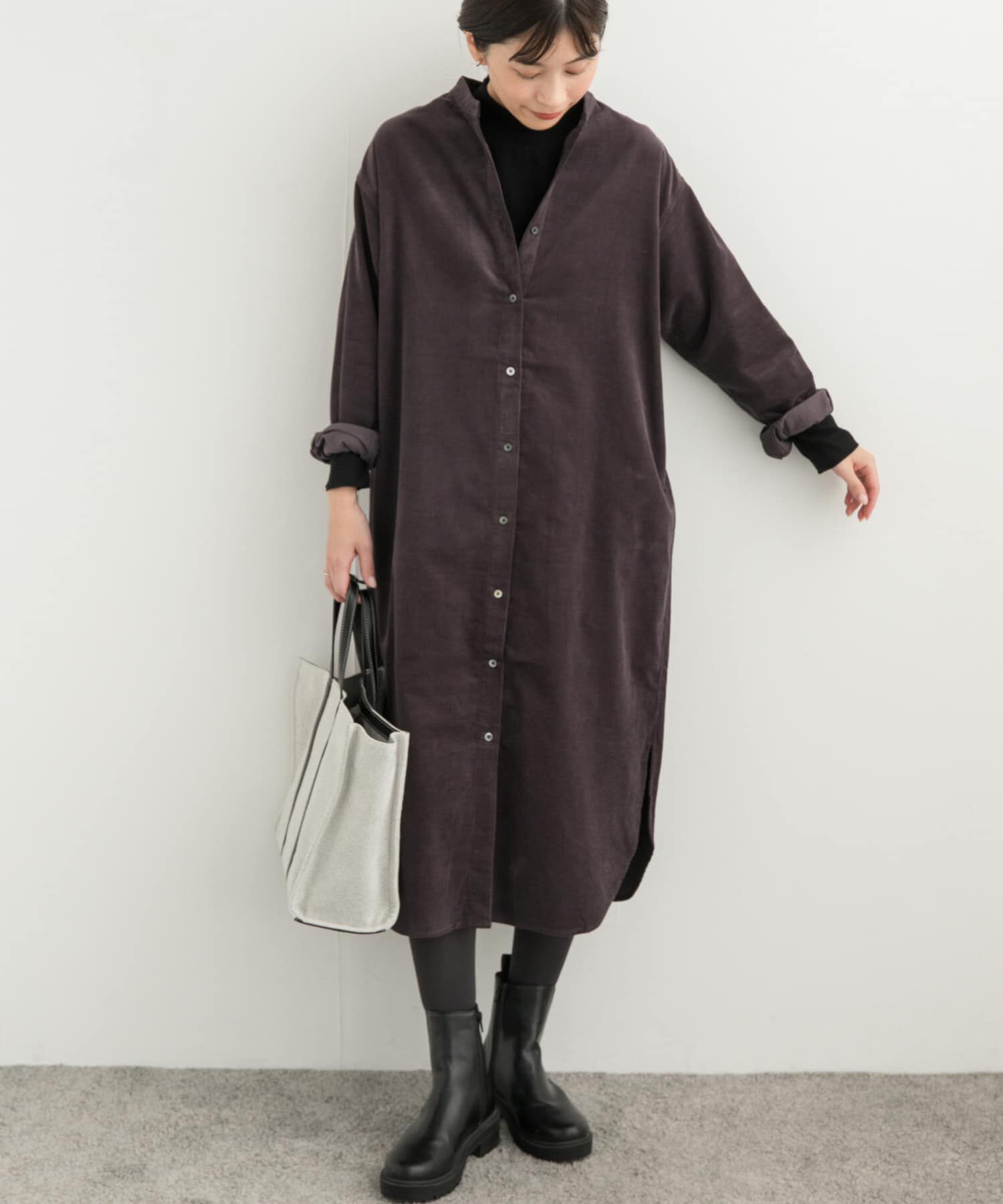 URBAN RESEARCH DOORS「『UR TECH』コーデュロイシャツワンピース」|ワンピース|