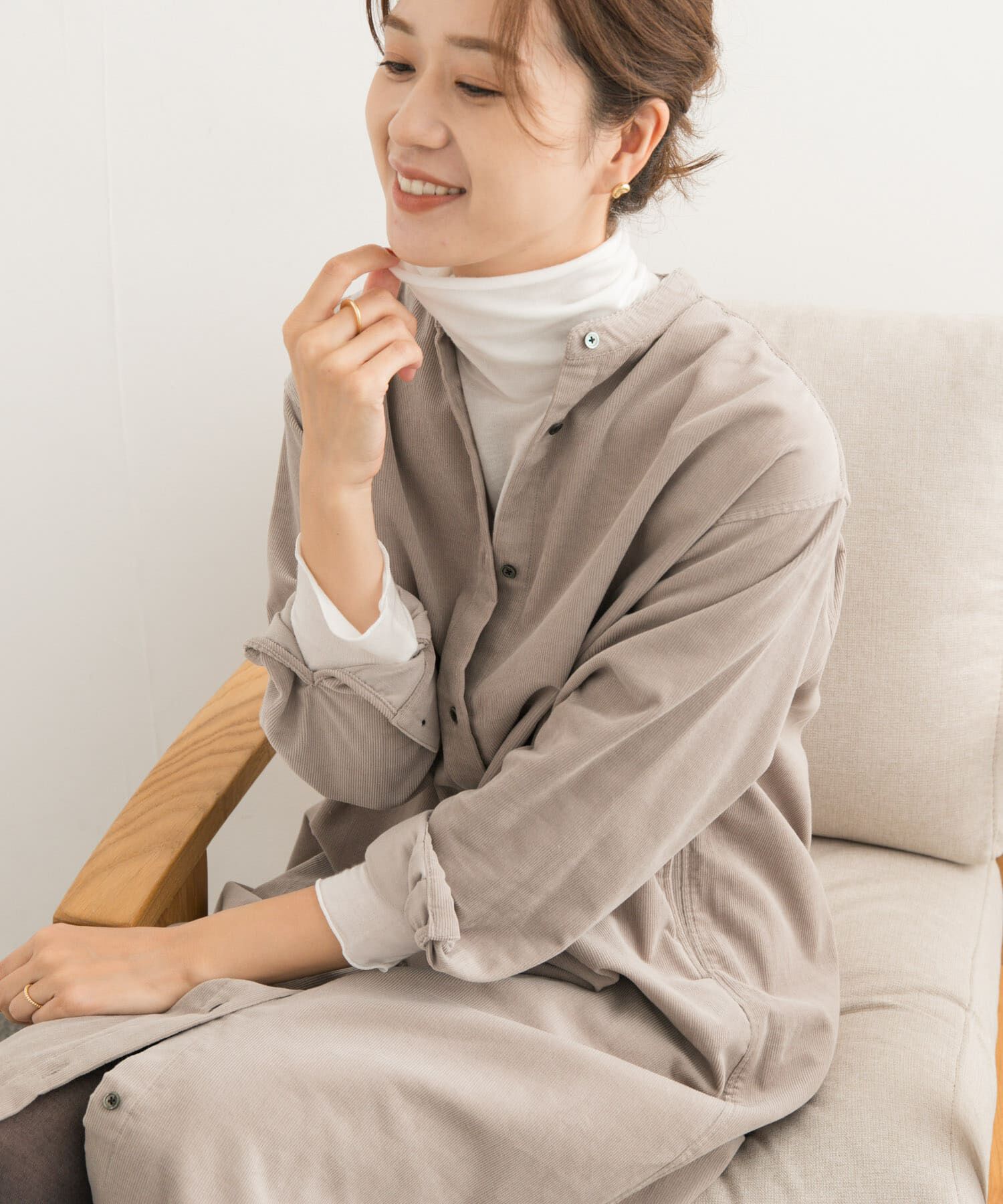 URBAN RESEARCH DOORS「『UR TECH』コーデュロイシャツワンピース」|ワンピース|