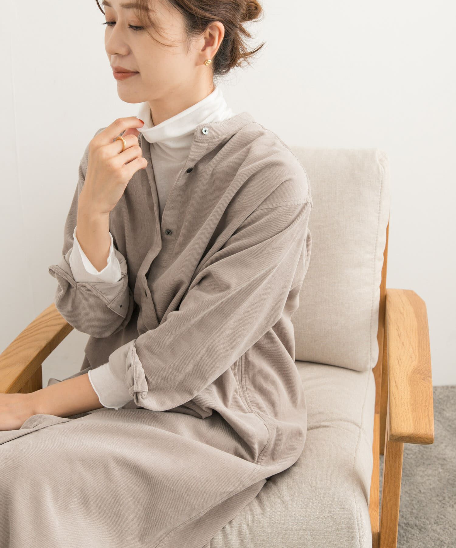 URBAN RESEARCH DOORS「『UR TECH』コーデュロイシャツワンピース」|ワンピース|