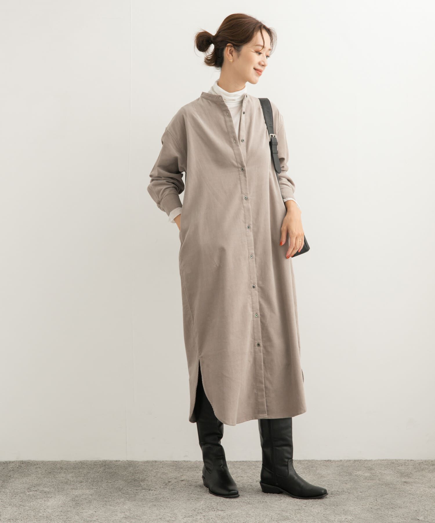 URBAN RESEARCH DOORS「『UR TECH』コーデュロイシャツワンピース」|ワンピース|