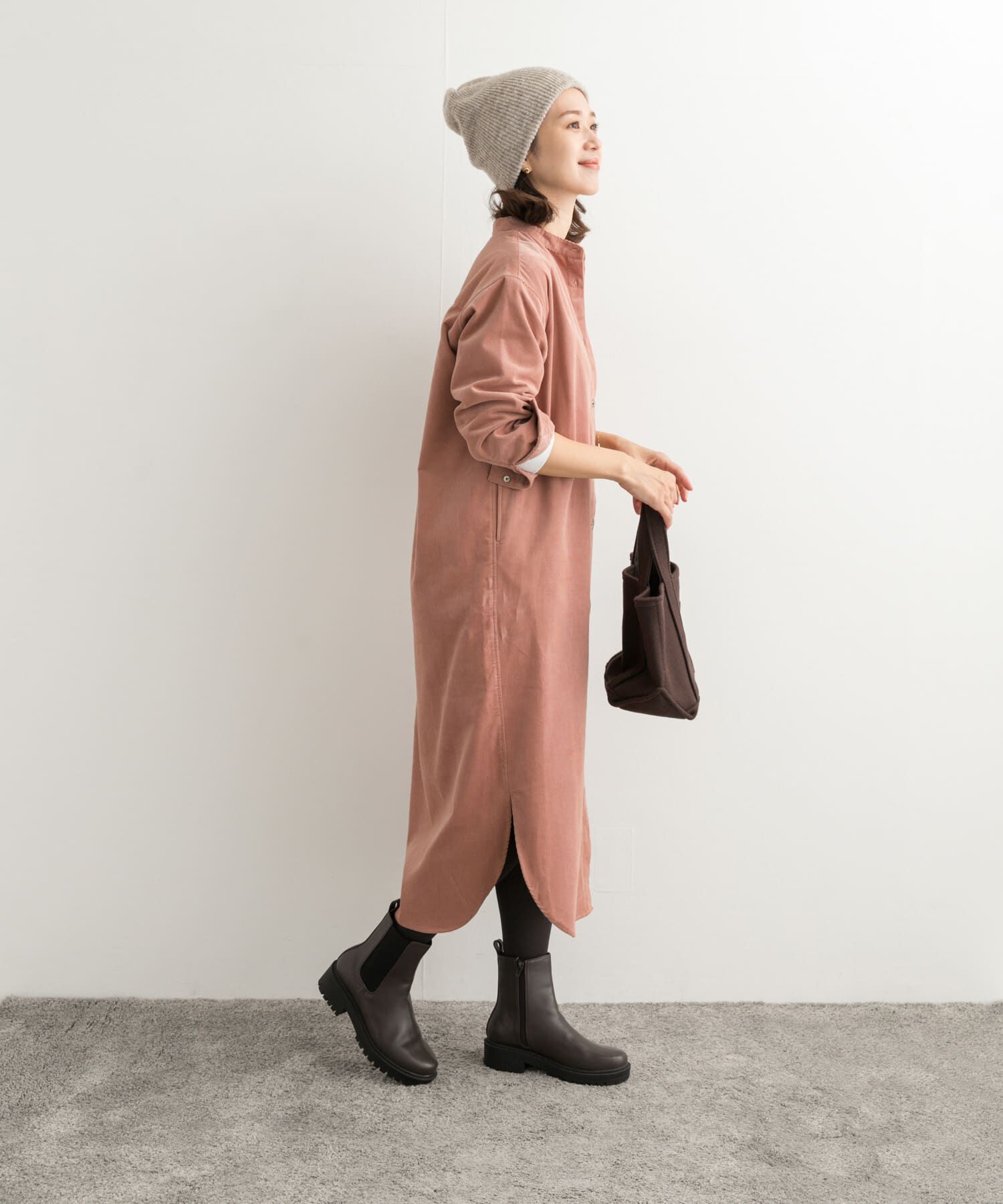 URBAN RESEARCH DOORS「『UR TECH』コーデュロイシャツワンピース」|ワンピース|