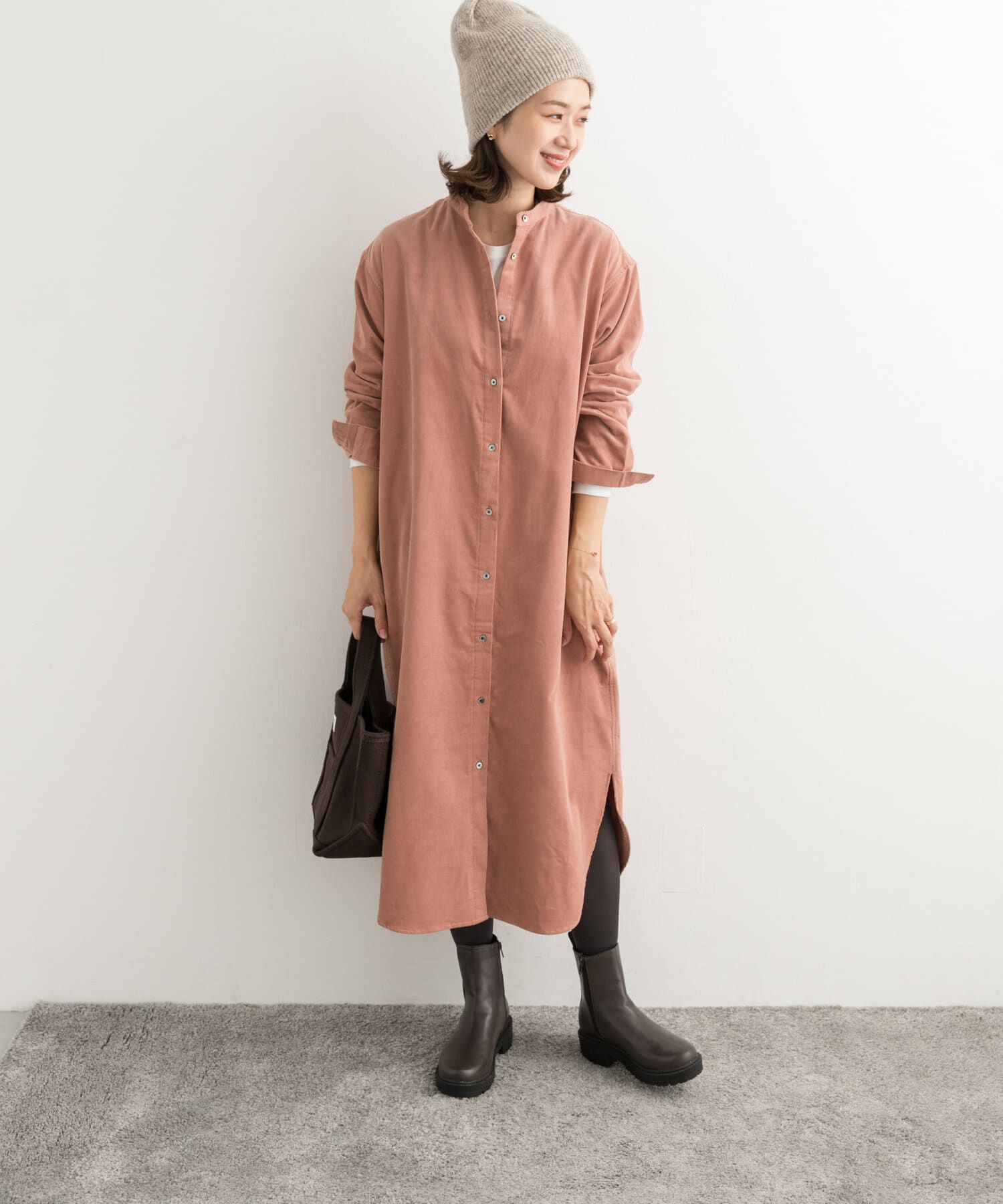 URBAN RESEARCH DOORS「『UR TECH』コーデュロイシャツワンピース」|ワンピース|