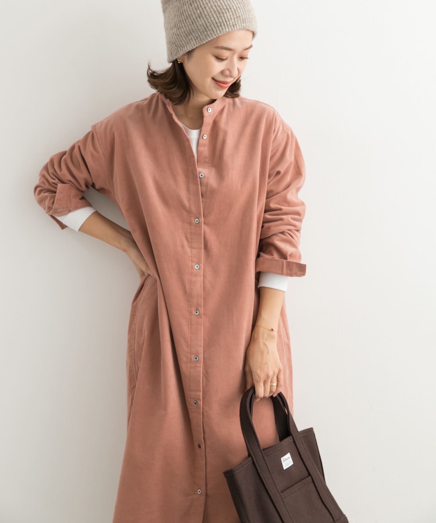 URBAN RESEARCH DOORS「『UR TECH』コーデュロイシャツワンピース」|ワンピース|