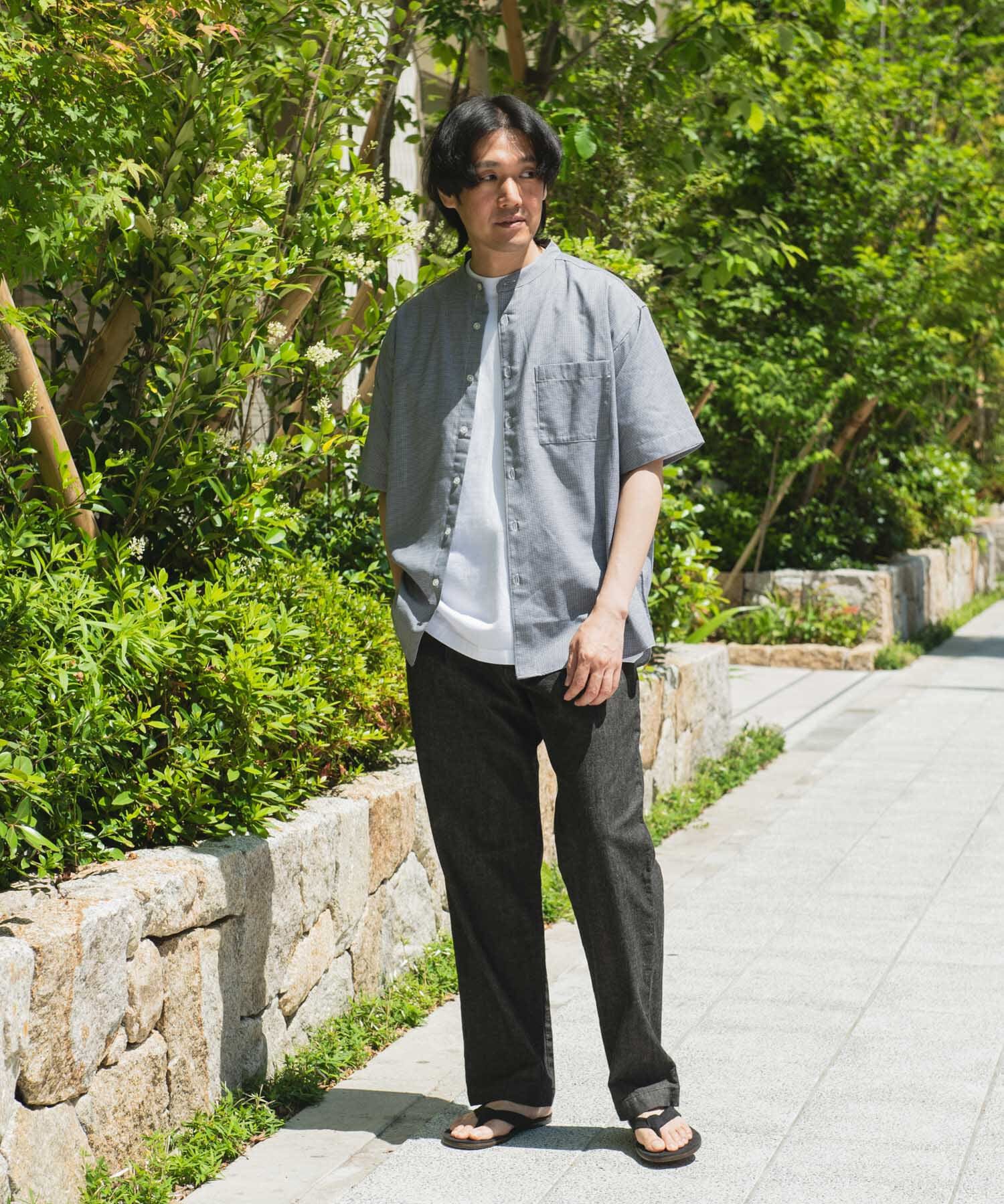 URBAN RESEARCH DOORS「TC バンドカラー ショートスリーブシャツ」|シャツ・ブラウス|