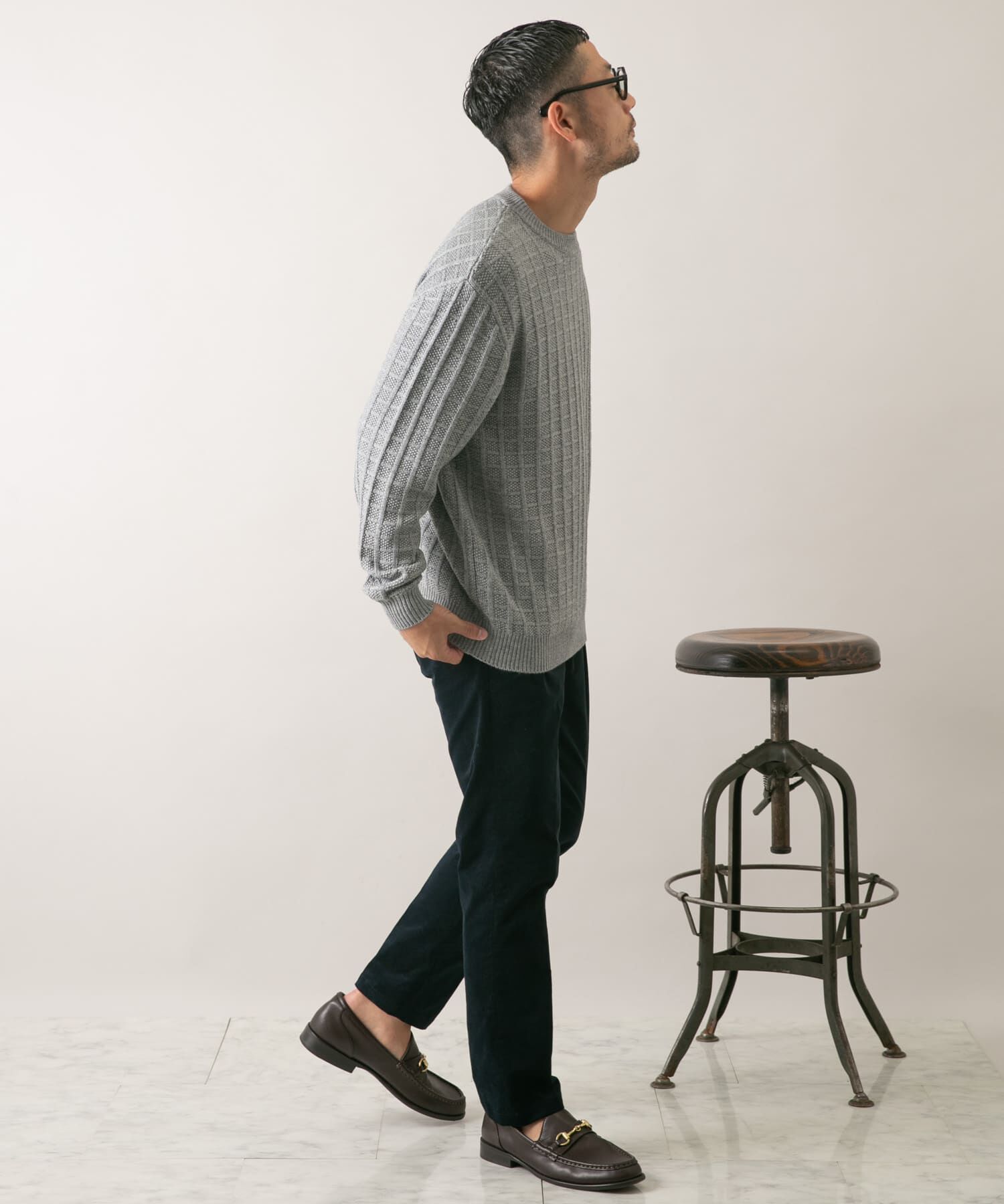 URBAN RESEARCH ROSSO「『XLサイズあり』メリノウール変形ワッフルニット」|ニット・セーター|