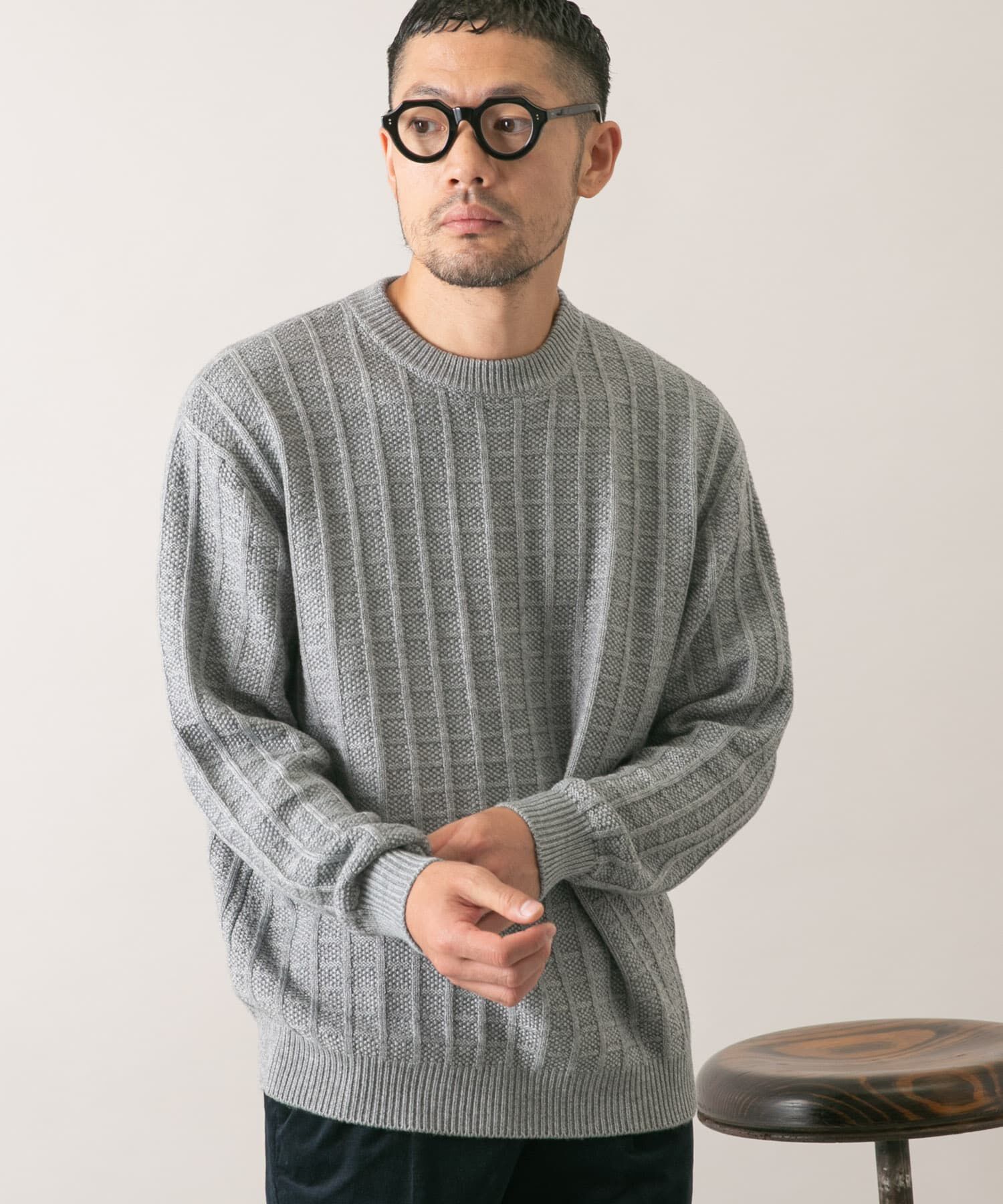 URBAN RESEARCH ROSSO「『XLサイズあり』メリノウール変形ワッフルニット」|ニット・セーター|