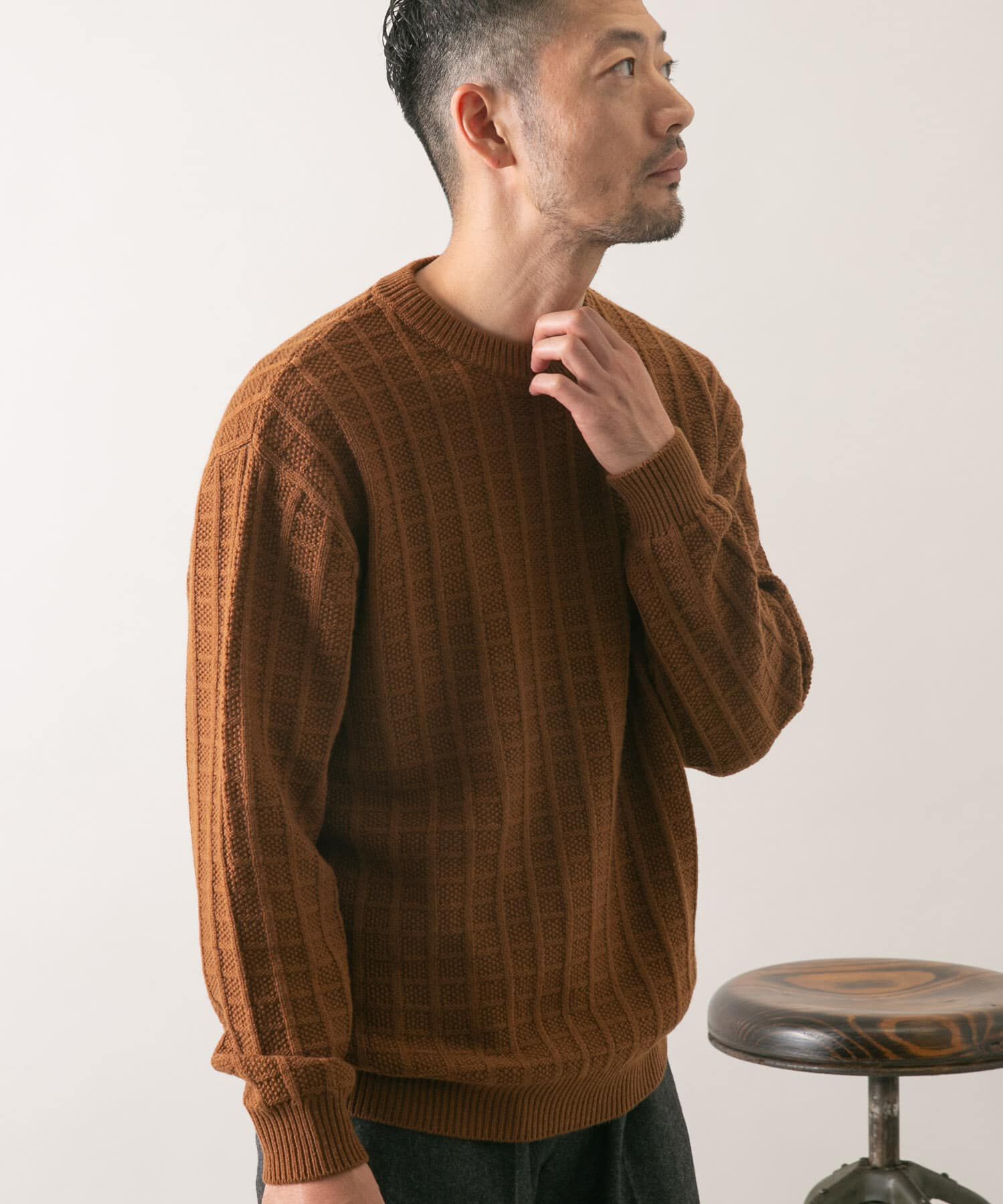 URBAN RESEARCH ROSSO「『XLサイズあり』メリノウール変形ワッフルニット」|ニット・セーター|