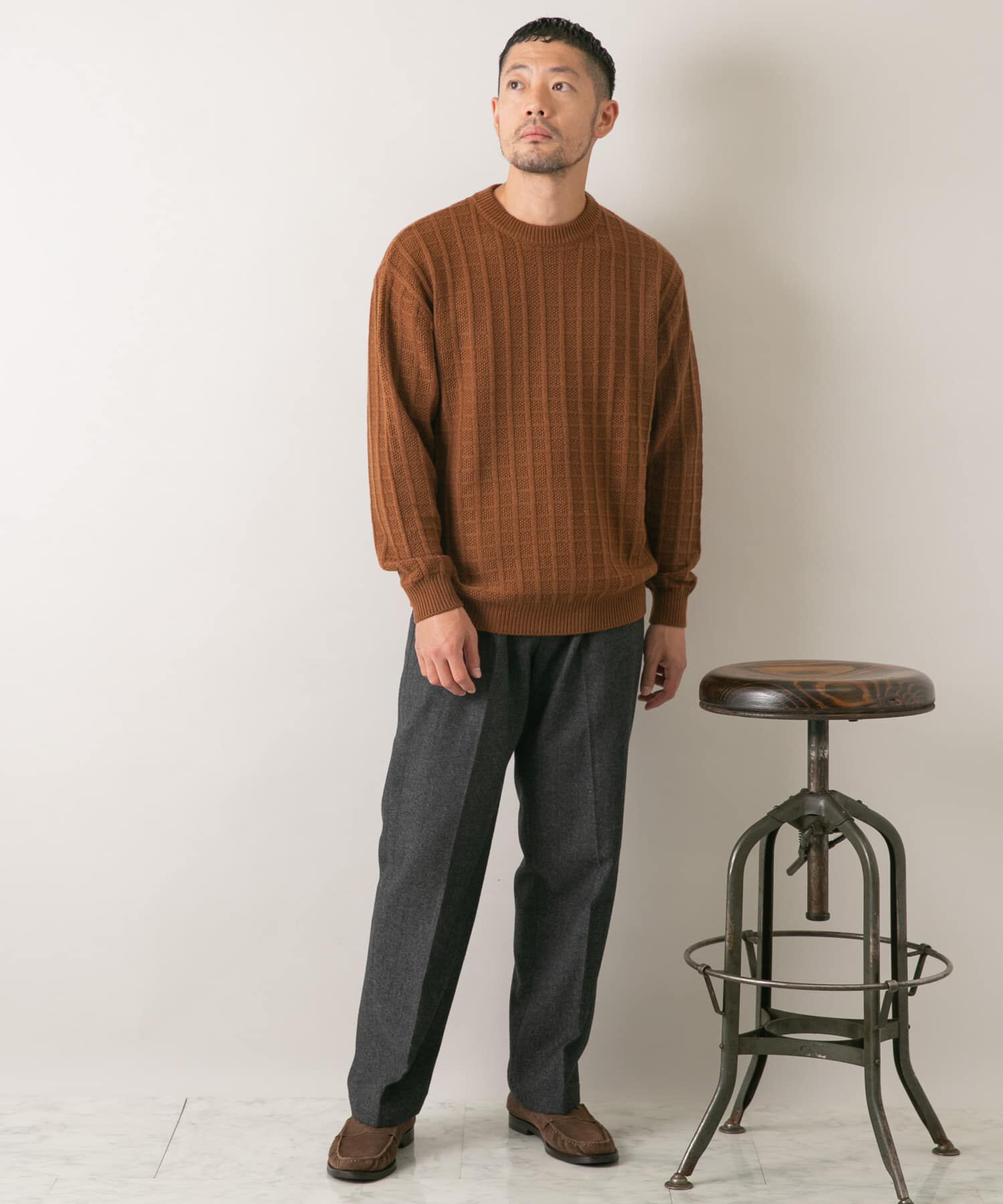 URBAN RESEARCH ROSSO「『XLサイズあり』メリノウール変形ワッフルニット」|ニット・セーター|