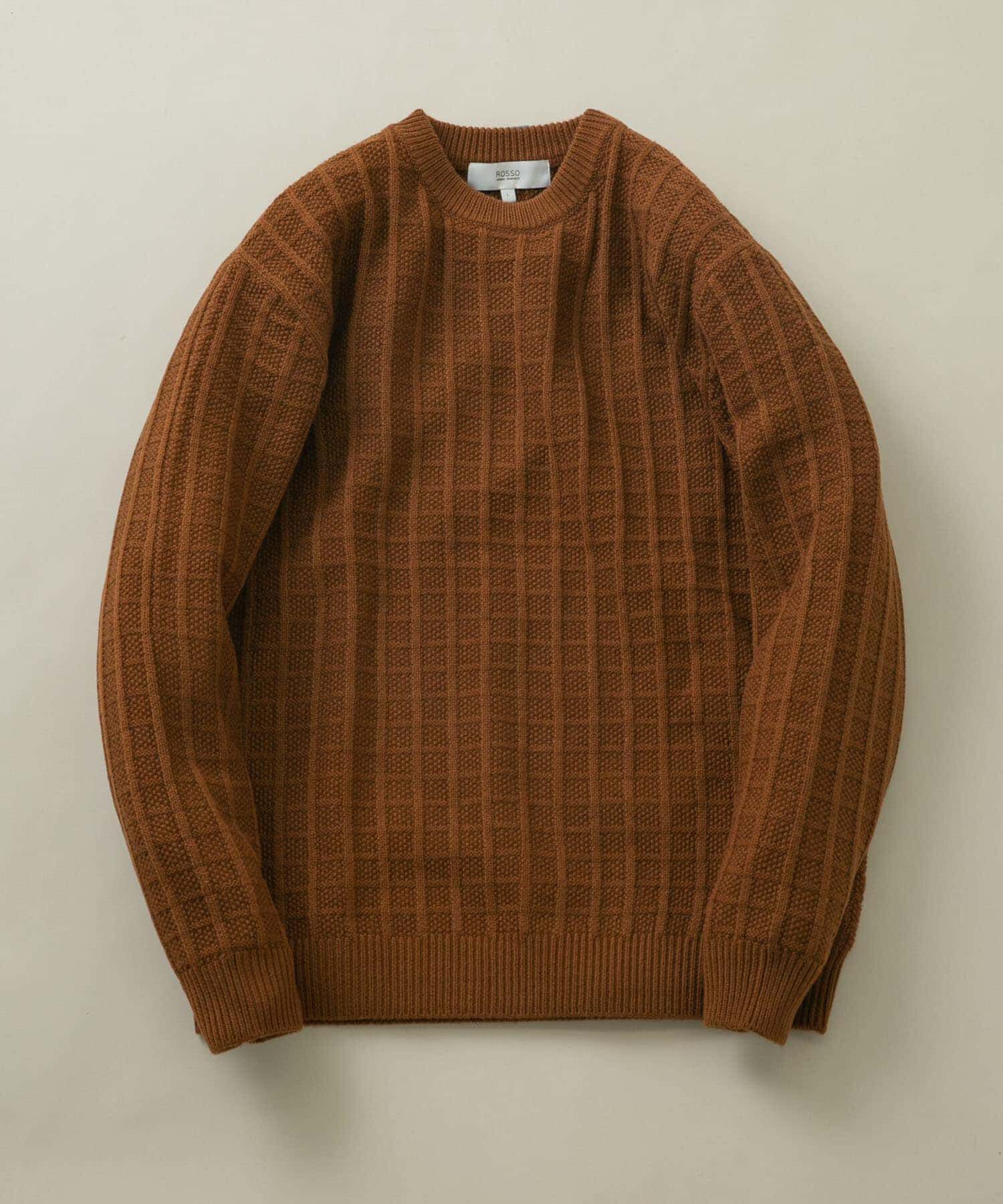 URBAN RESEARCH ROSSO「『XLサイズあり』メリノウール変形ワッフルニット」|ニット・セーター|