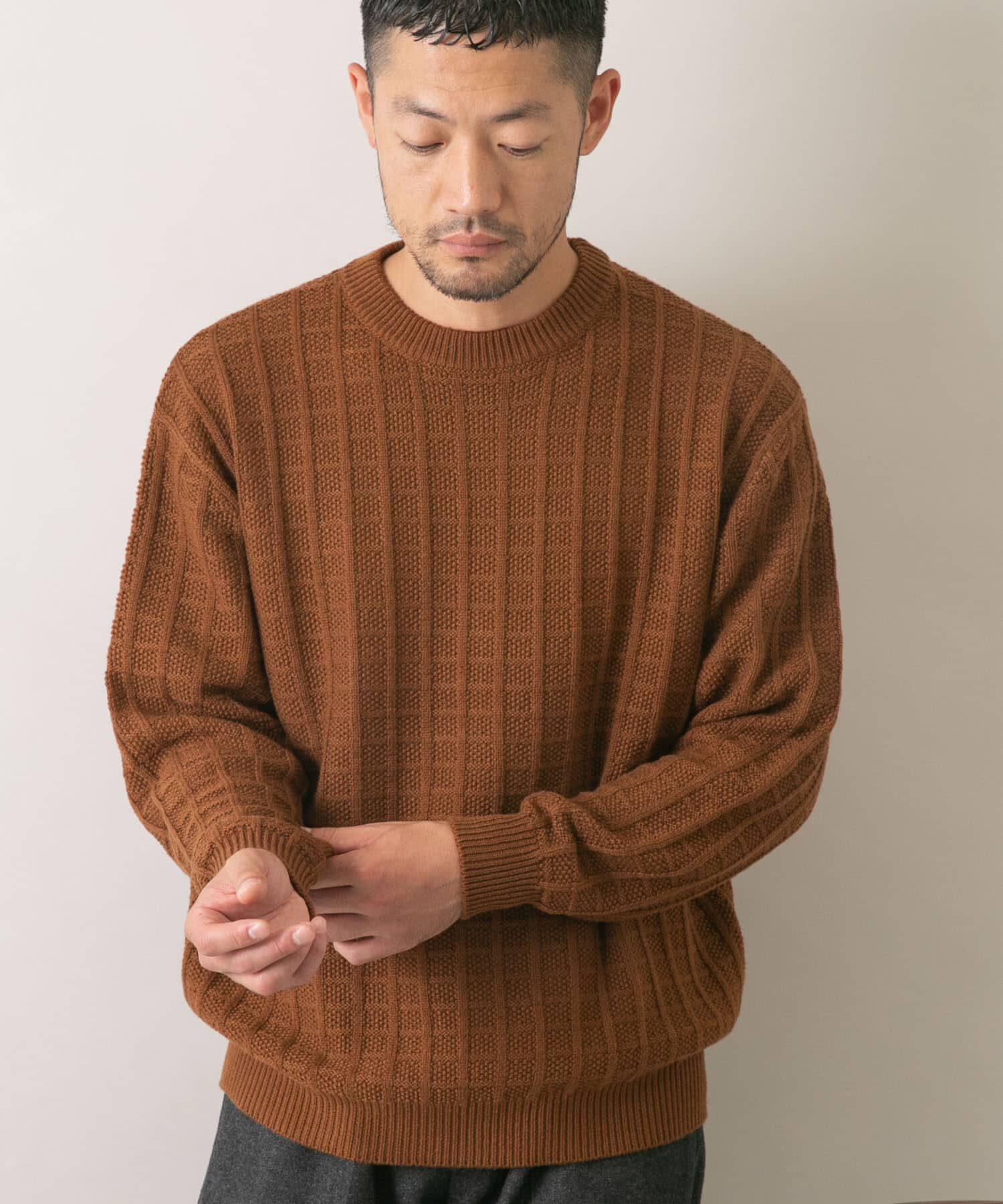 URBAN RESEARCH ROSSO「『XLサイズあり』メリノウール変形ワッフルニット」|ニット・セーター|