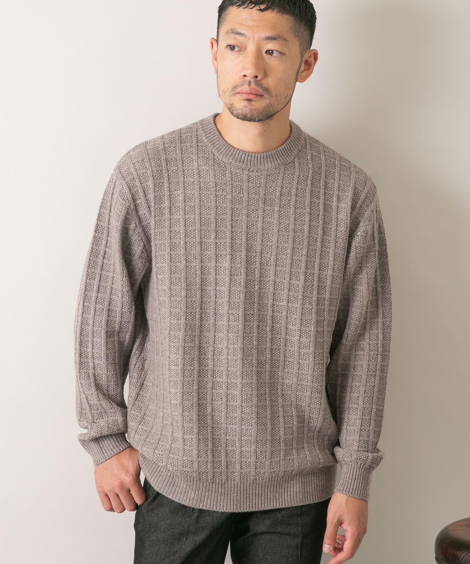 URBAN RESEARCH ROSSO「『XLサイズあり』メリノウール変形ワッフルニット」|ニット・セーター|