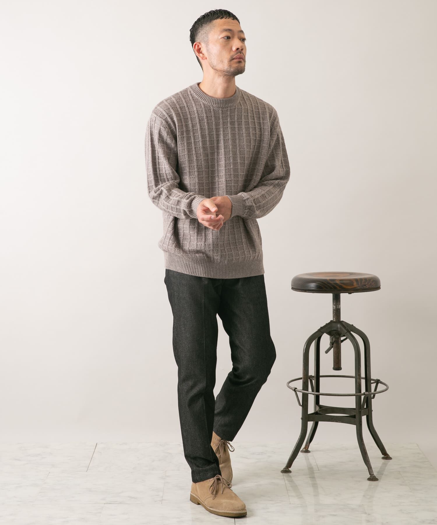 URBAN RESEARCH ROSSO「『XLサイズあり』メリノウール変形ワッフルニット」|ニット・セーター|