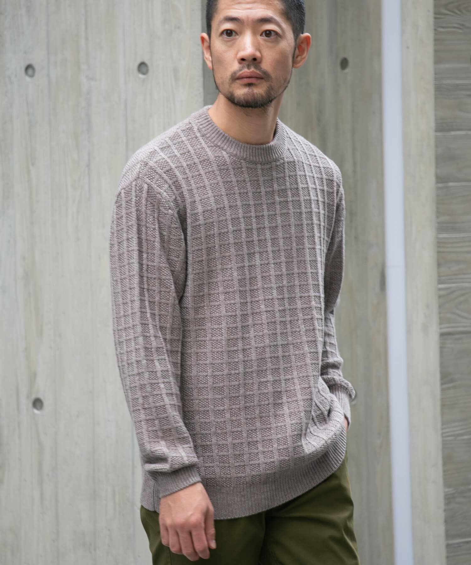 URBAN RESEARCH ROSSO「『XLサイズあり』メリノウール変形ワッフルニット」|ニット・セーター|