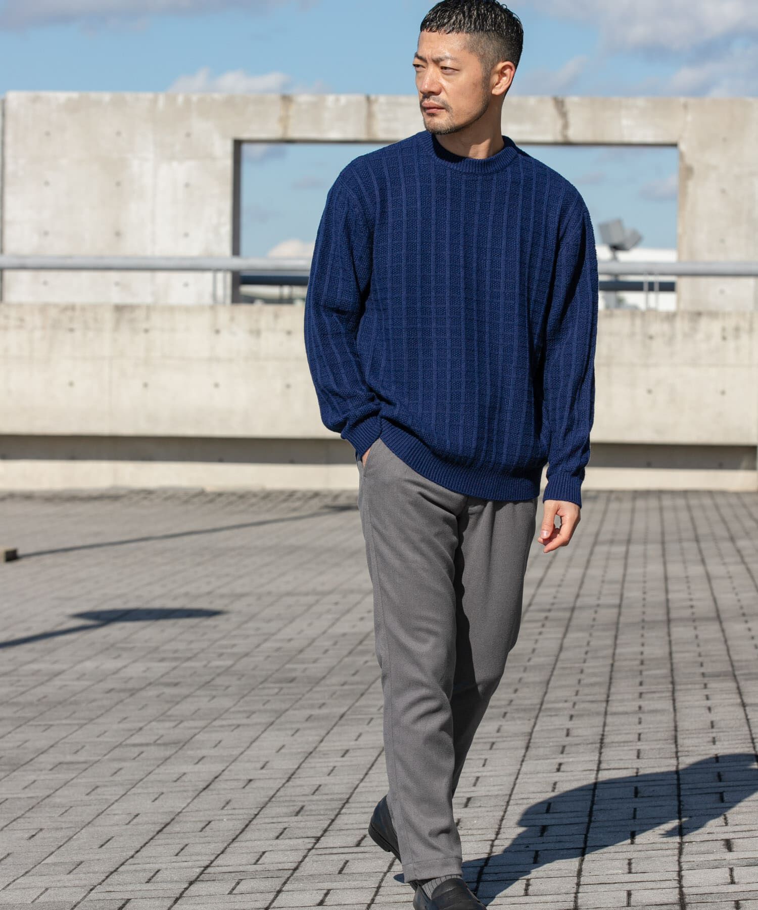 URBAN RESEARCH ROSSO「『XLサイズあり』メリノウール変形ワッフルニット」|ニット・セーター|