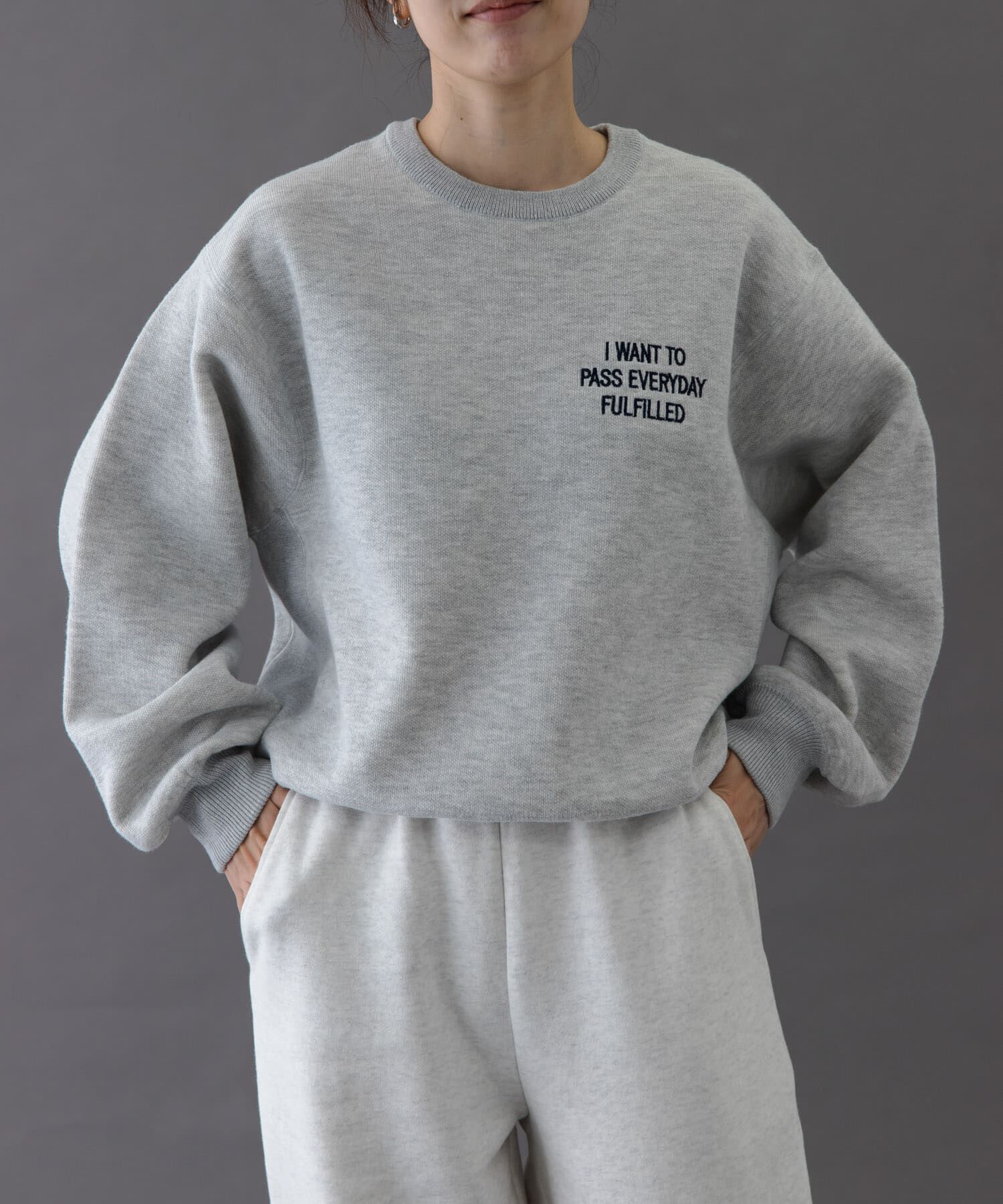 URBAN RESEARCH DOORS「FORK&SPOON　エンブロイダリーロゴニットプルオーバー」|ニット・セーター|グレー