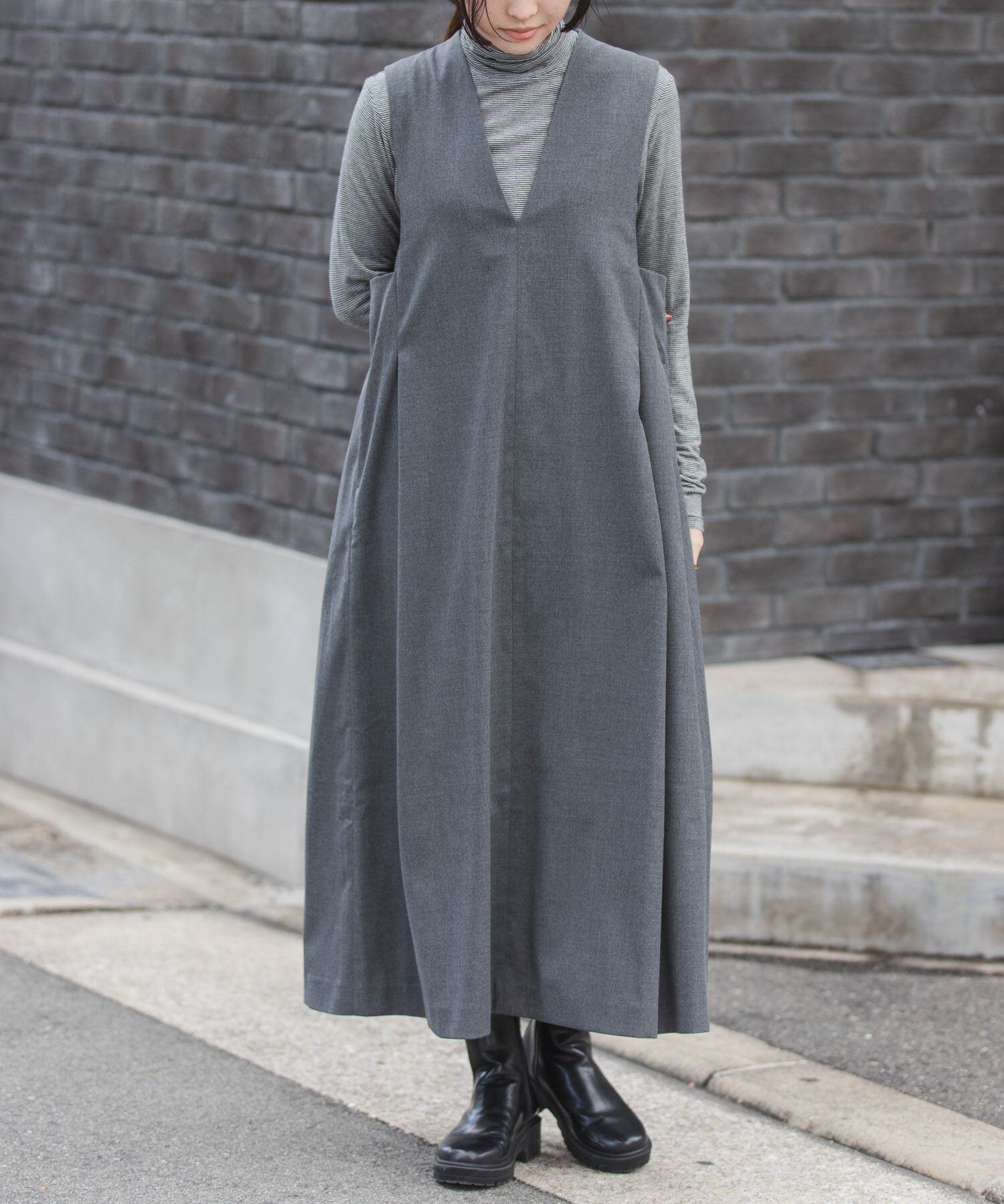 URBAN RESEARCH DOORS「FORK&SPOON　キャリーマンジャンパースカート」|ワンピース|