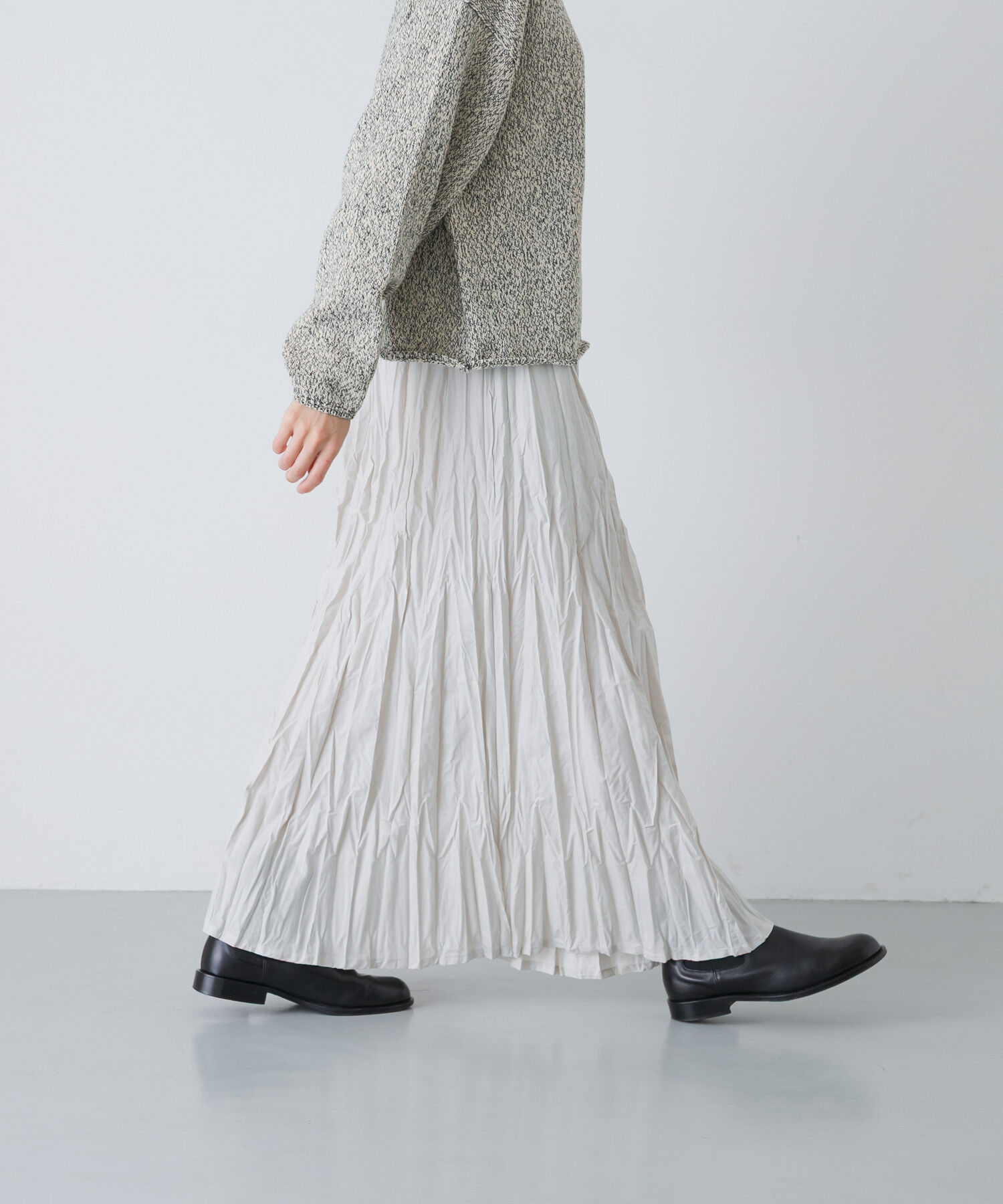 かぐれ「コットンクリンクルスカート」|スカート|グレー