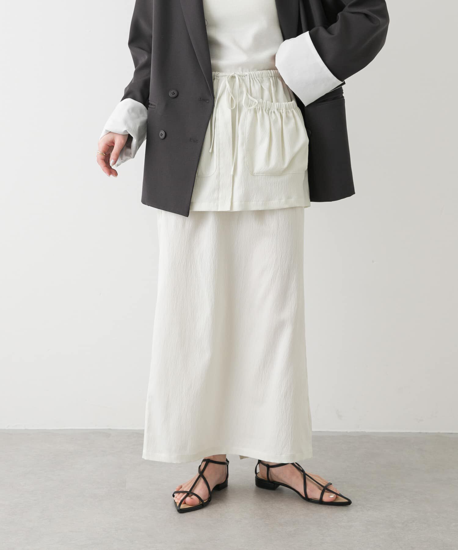SENSE OF PLACE by URBAN RESEARCH「ギャザーポケットレイヤードスカート」|スカート|