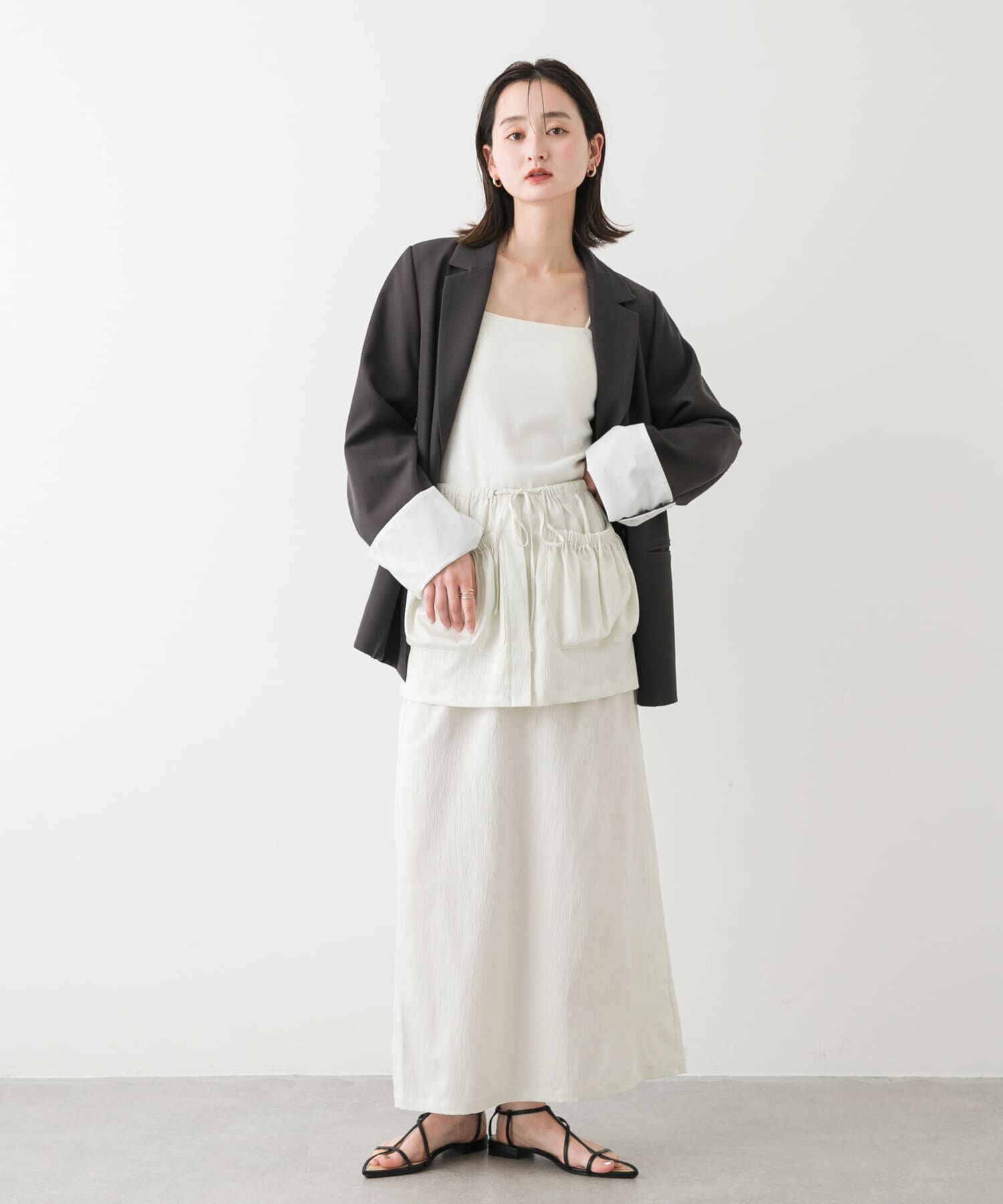 SENSE OF PLACE by URBAN RESEARCH「ギャザーポケットレイヤードスカート」|スカート|