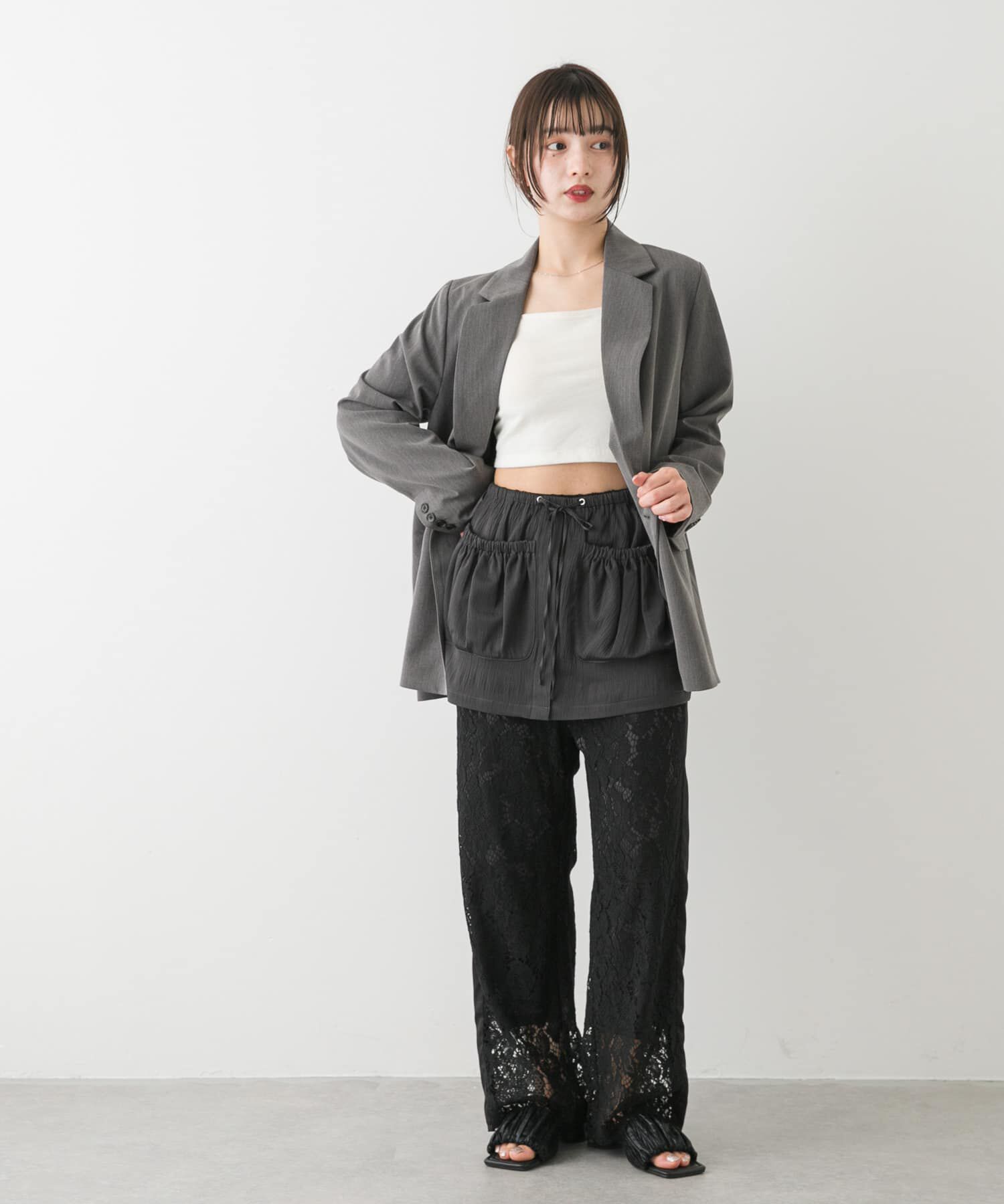 SENSE OF PLACE by URBAN RESEARCH「ギャザーポケットレイヤードスカート」|スカート|